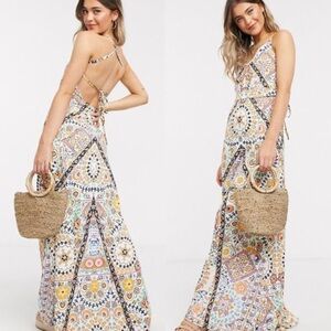 Hope & Ivy Cami maxi dress in tile pattern